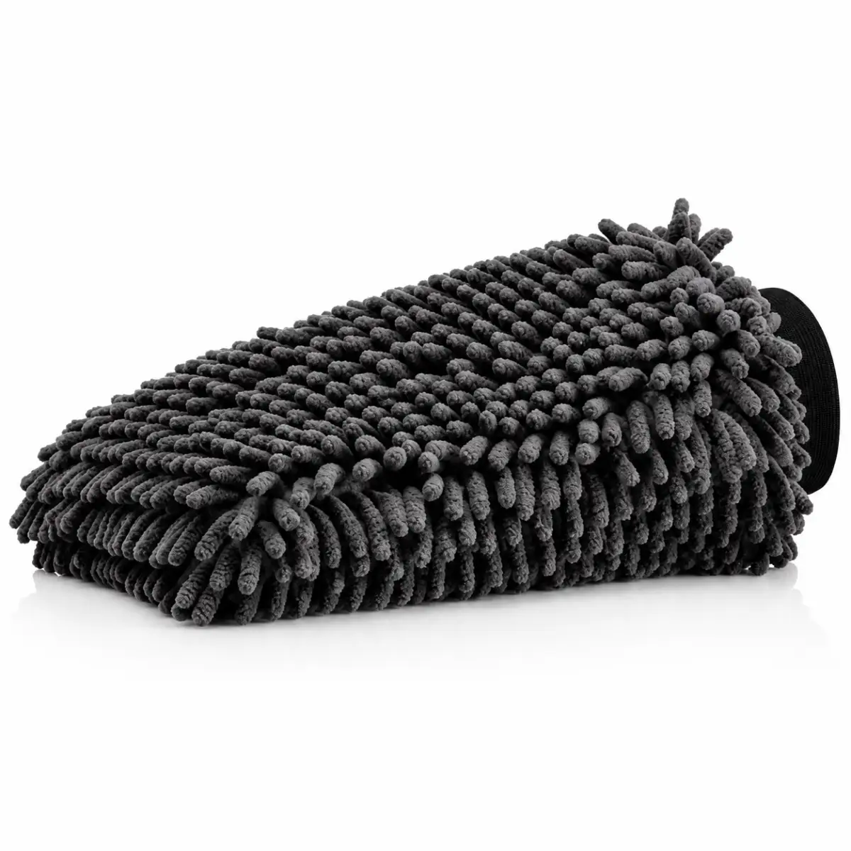 KONJUHI Chenille Waschhandschuh Black