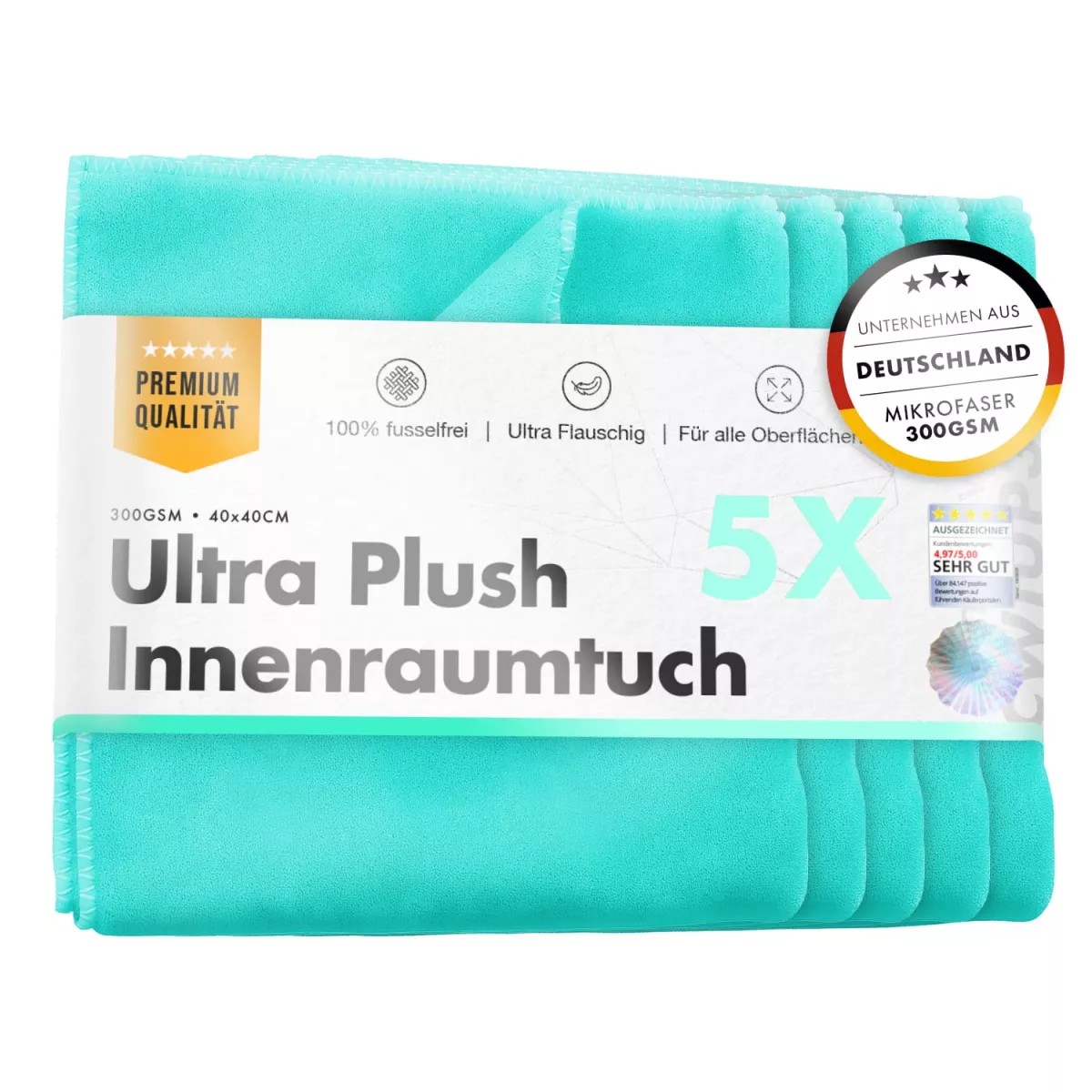 Chemicalworkz Interior Ultra Plush Towel 300GSM Türkis Innenraumtuch 5Stk.