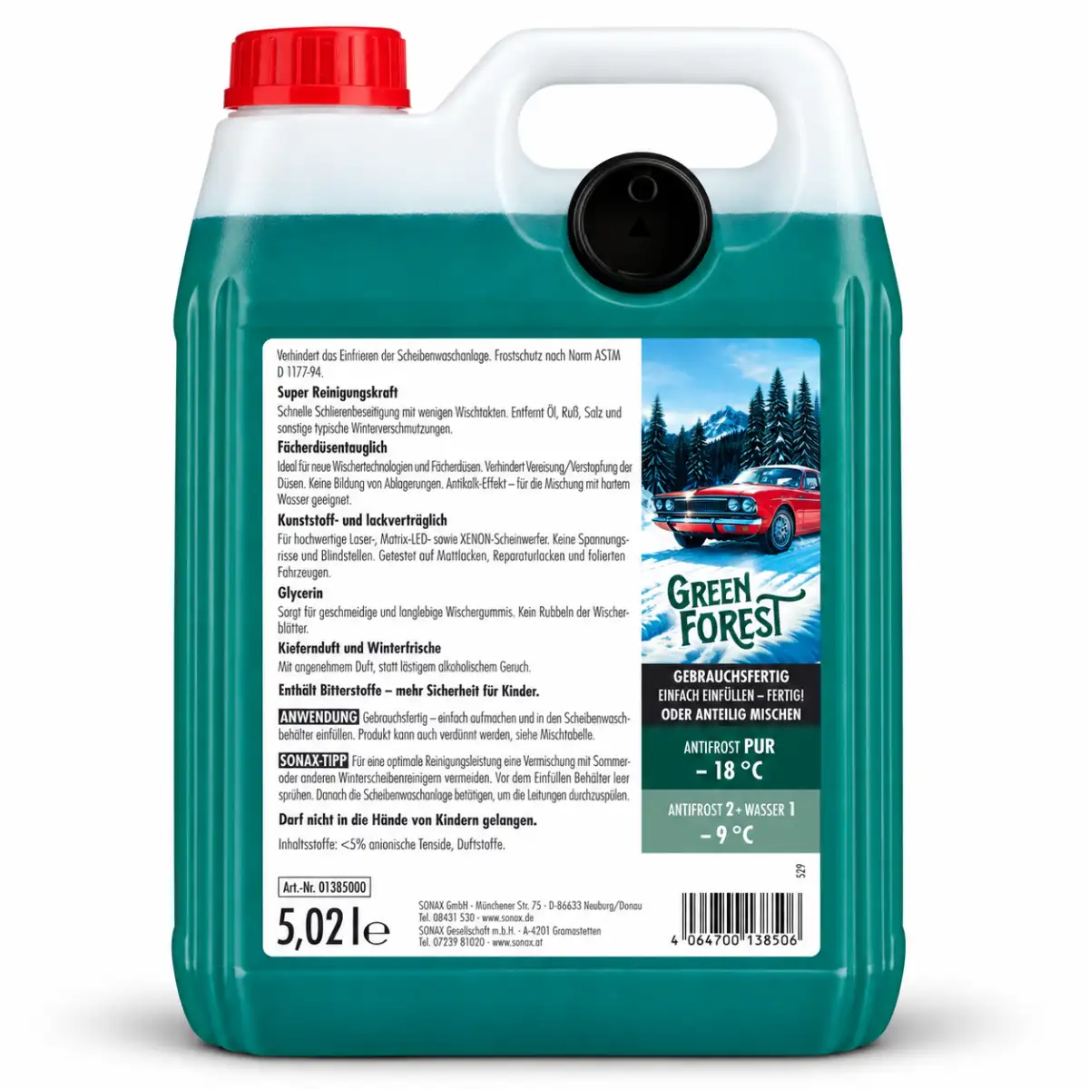 Sonax AntiFrost+KlarSicht bis -18 °C Green Forest 5L