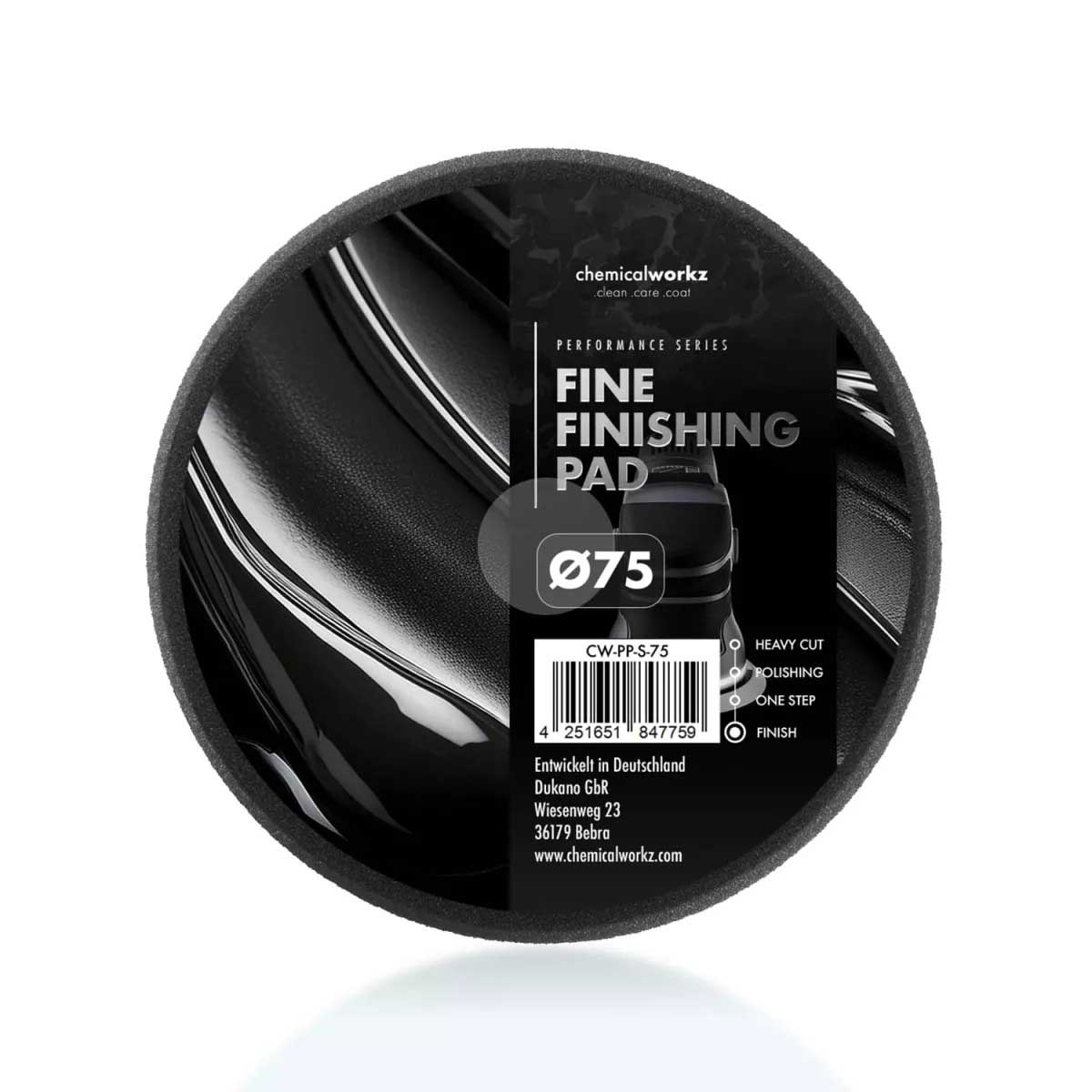 ChemicalWorkz Fine Finishing Performance Pad schwarz Ø 75mm ChemicalWorkz Fine Finishing Performance Pad schwarz Ø 75mm