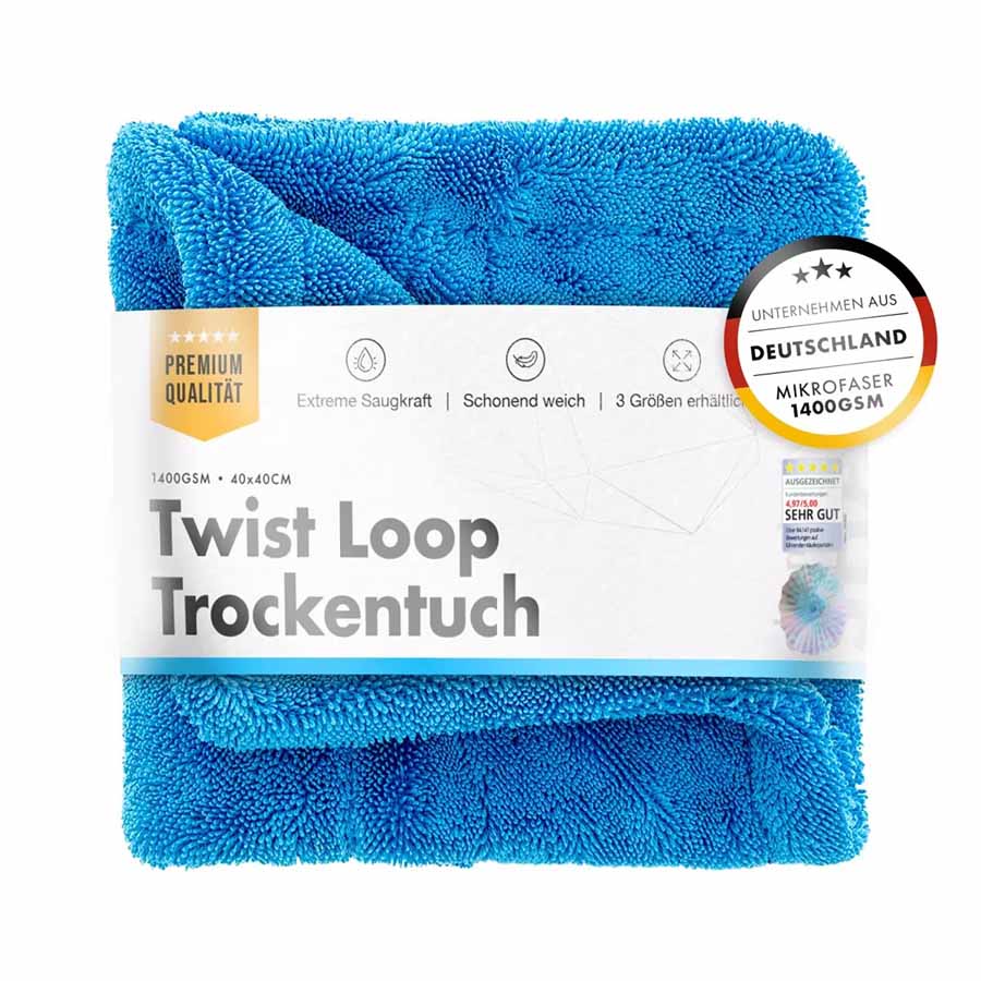 ChemicalWorkz Shark Twisted Loop Towel 1400GSM Blau Trockentuch 40x40cm ChemicalWorkz Shark Twisted Loop Towel 1400GSM Blau Trockentuch 40x40cm