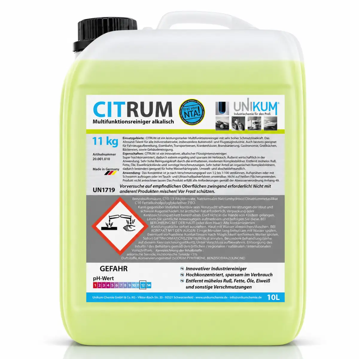 Unikum Citrum Multifunktionsreiniger alkalisch 11kg
