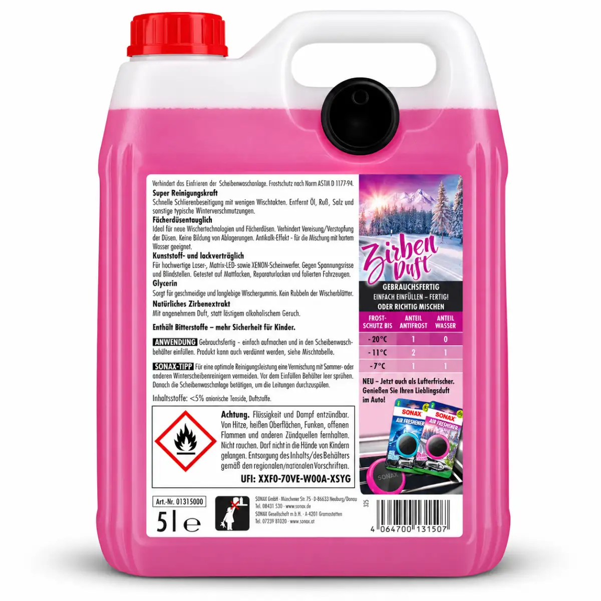 Sonax AntiFrost+KlarSicht bis -20 °C Zirbe 5L