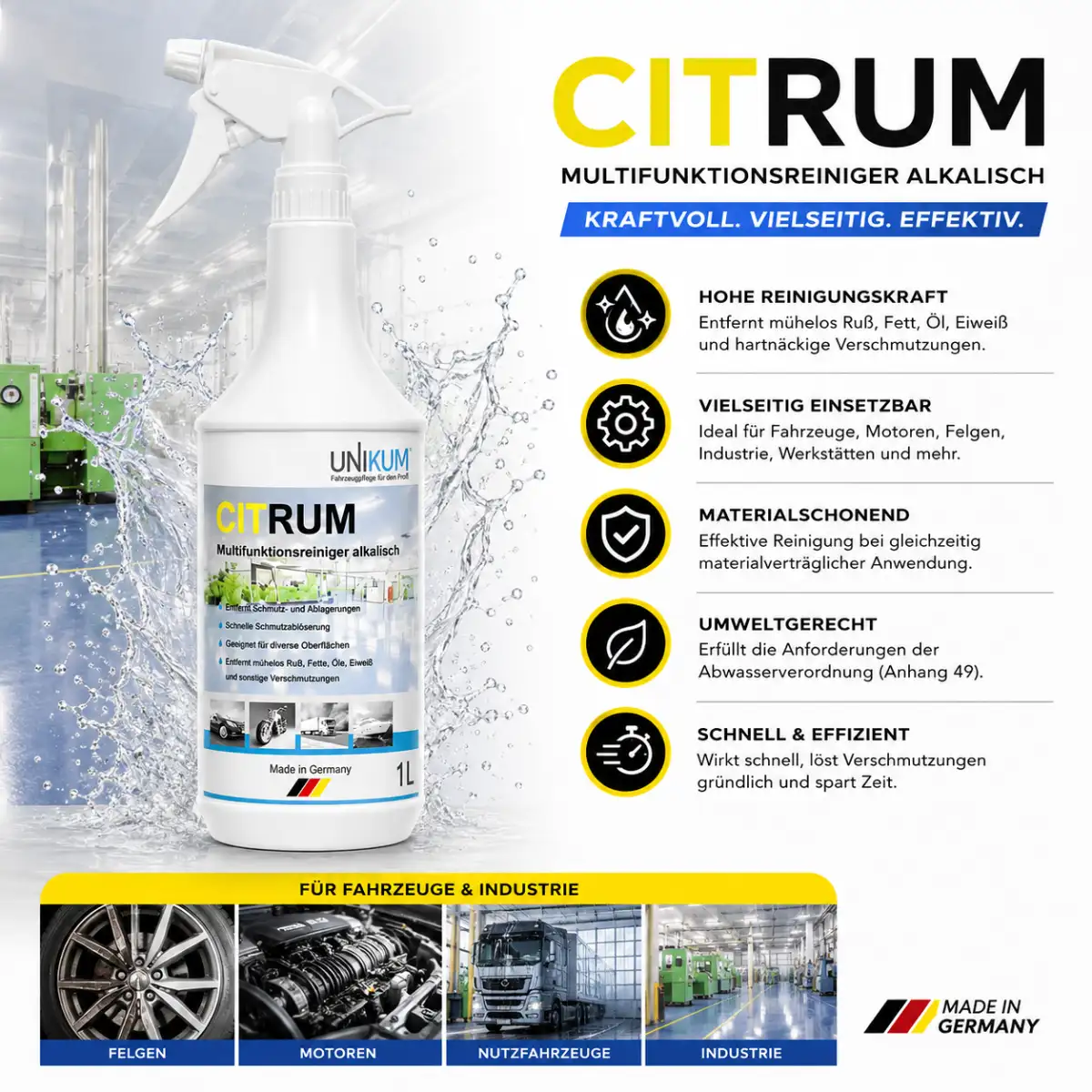 Unikum Citrum Multifunktionsreiniger alkalisch 1L