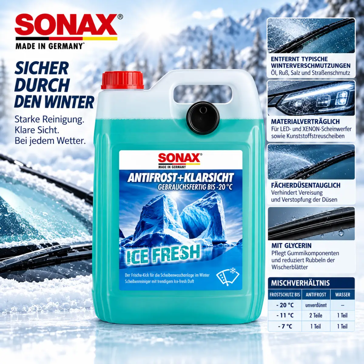 Sonax Antifrost + Klarsicht bis -20 °C Ice Fresh 5L