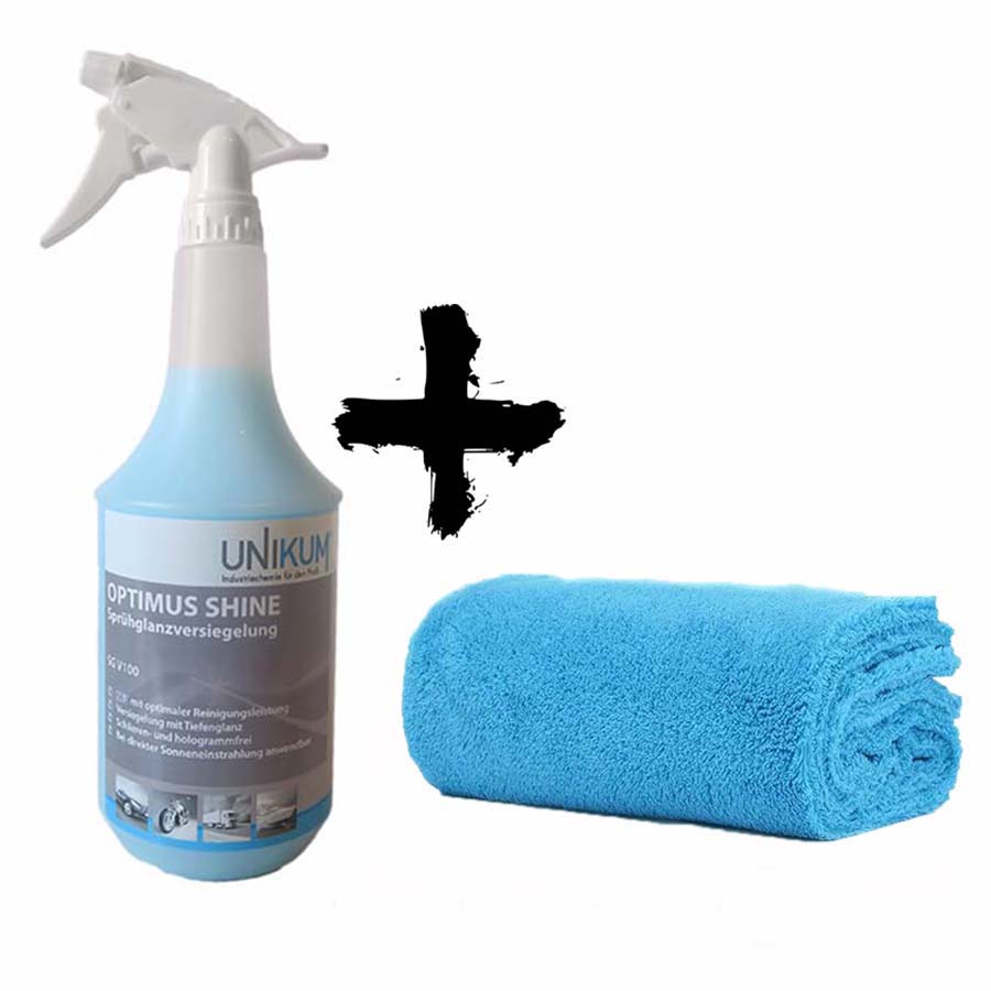 Unikum Optimus Shine Sprühglanzversiegelung 1L inkl. Mikrofasertuch 550GSM Unikum Optimus Shine Sprühglanzversiegelung 1L inkl. Mikrofasertuch 550GSM