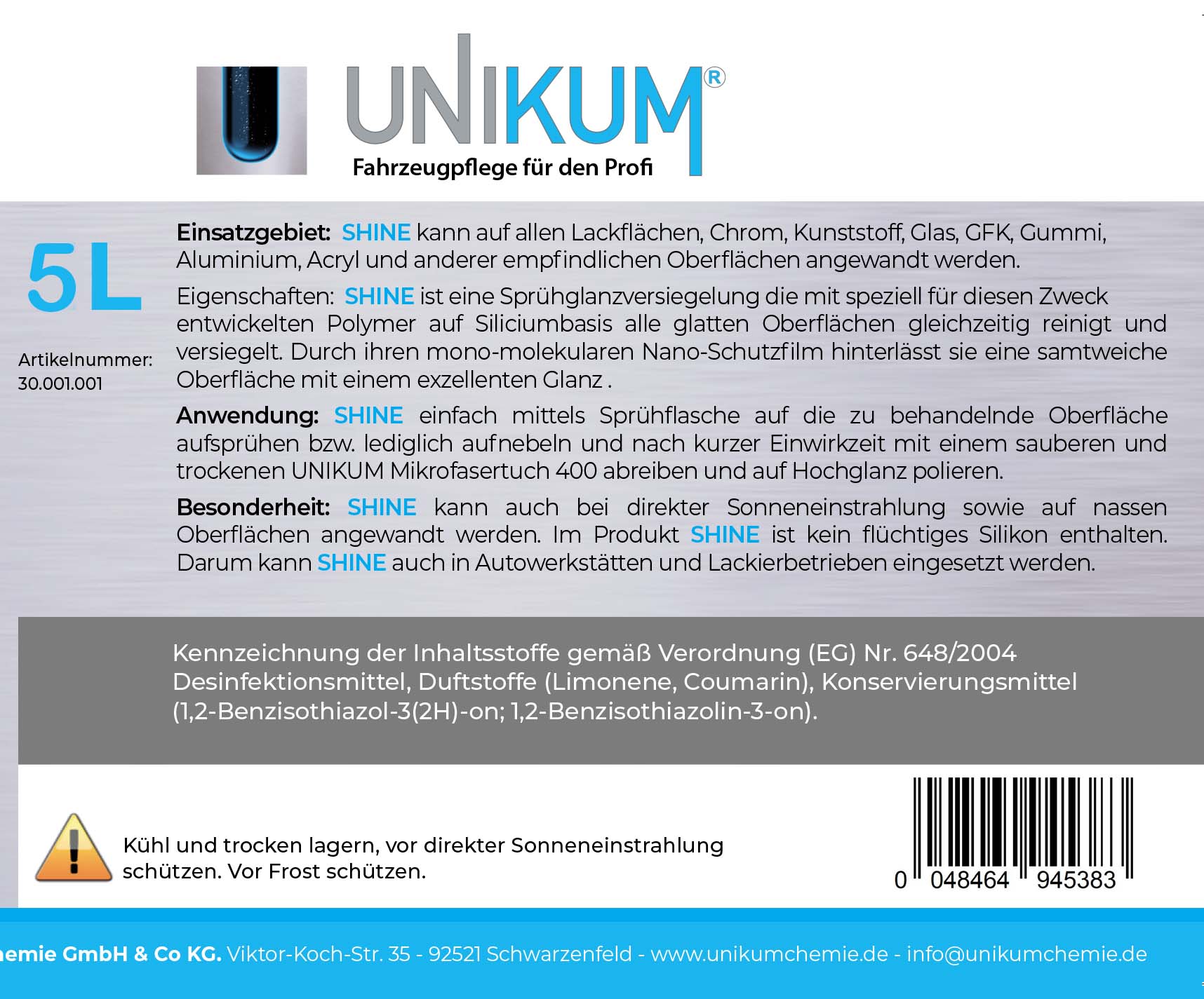 Unikum Optimus Shine Sprühglanzversiegelung 5L Unikum Optimus Shine Sprühglanzversiegelung 5L