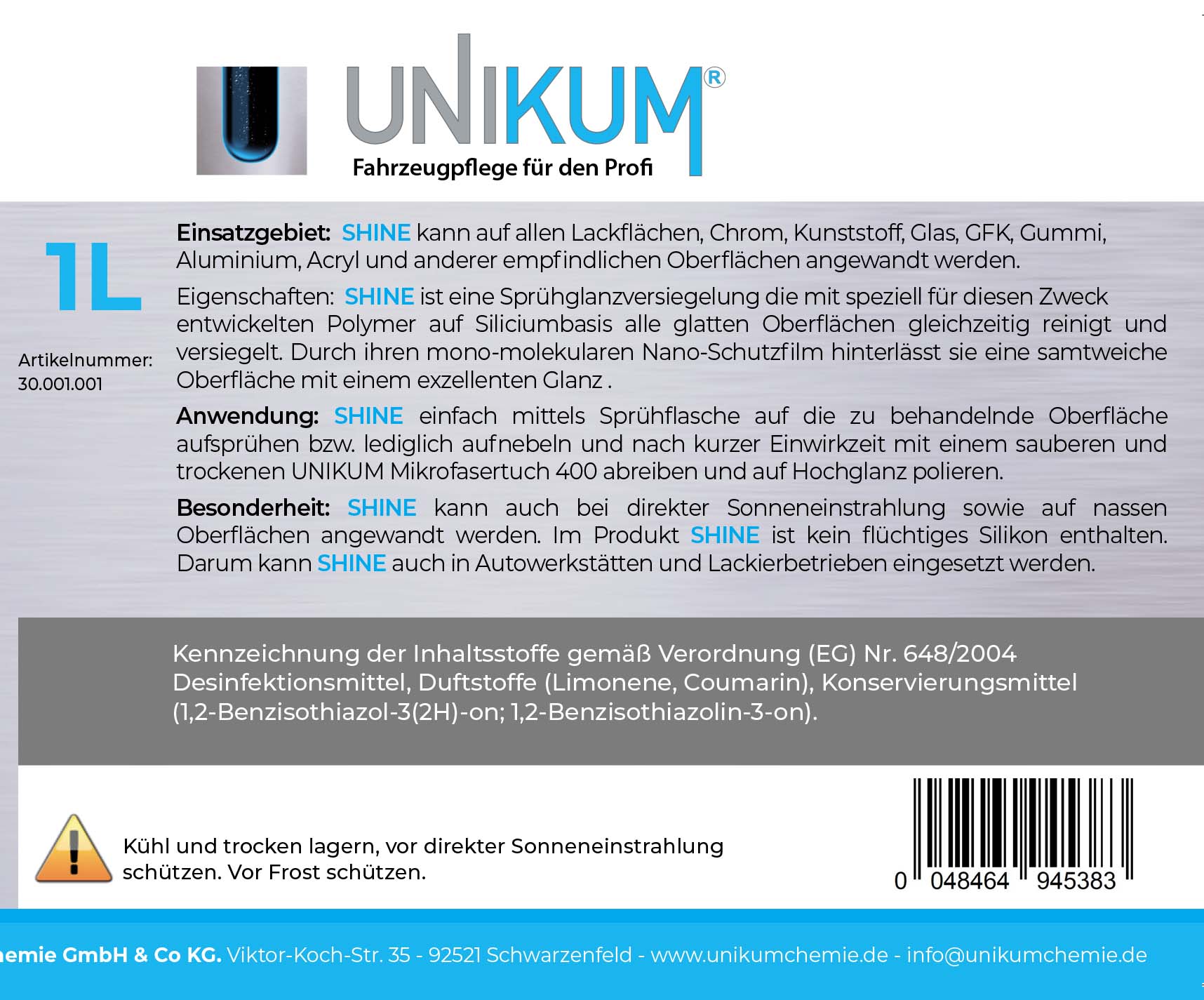 Unikum Optimus Shine Sprühglanzversiegelung 1L Unikum Optimus Shine Sprühglanzversiegelung 1L