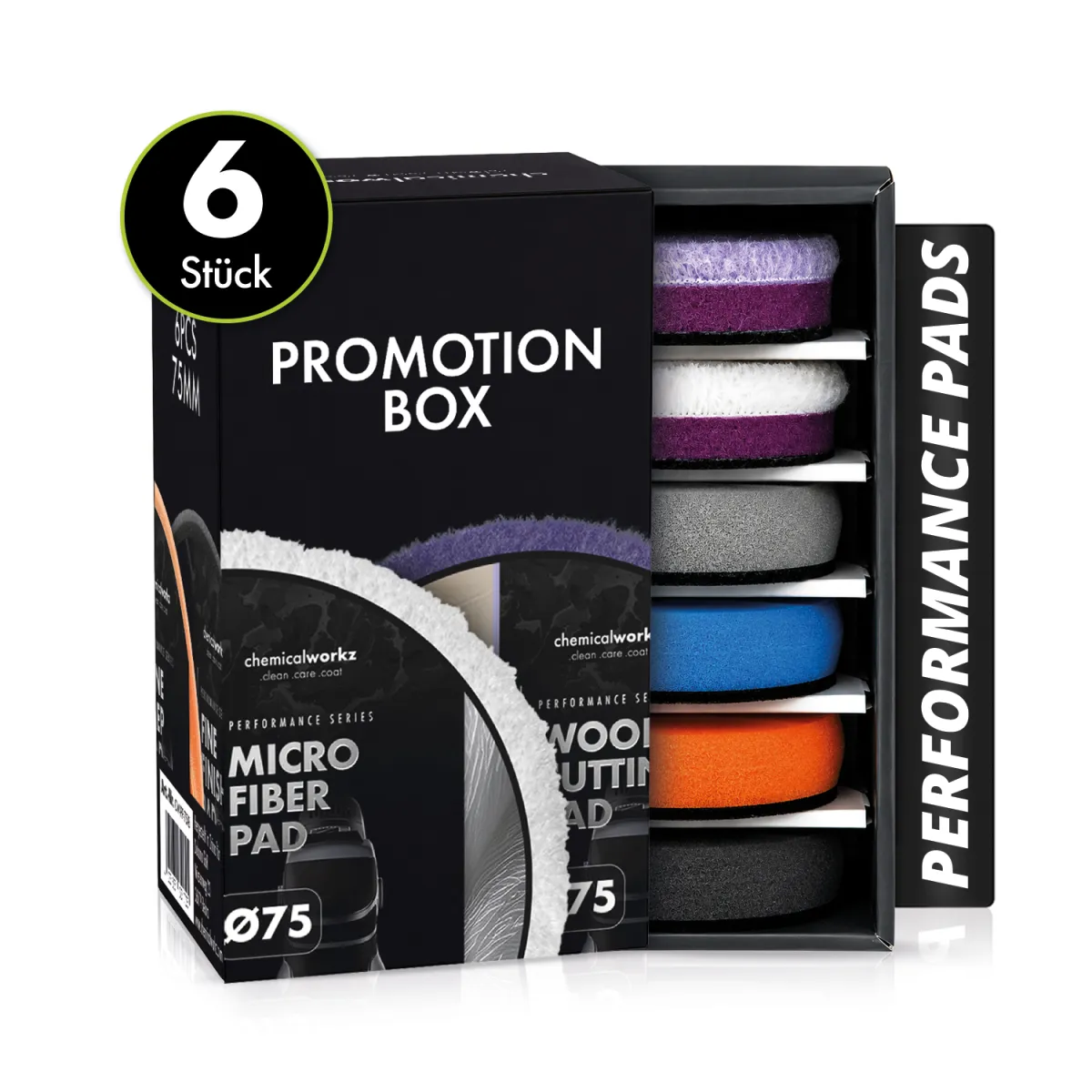 ChemicalWorkz Performance Pads Promotion Box 6tlg. 75mm