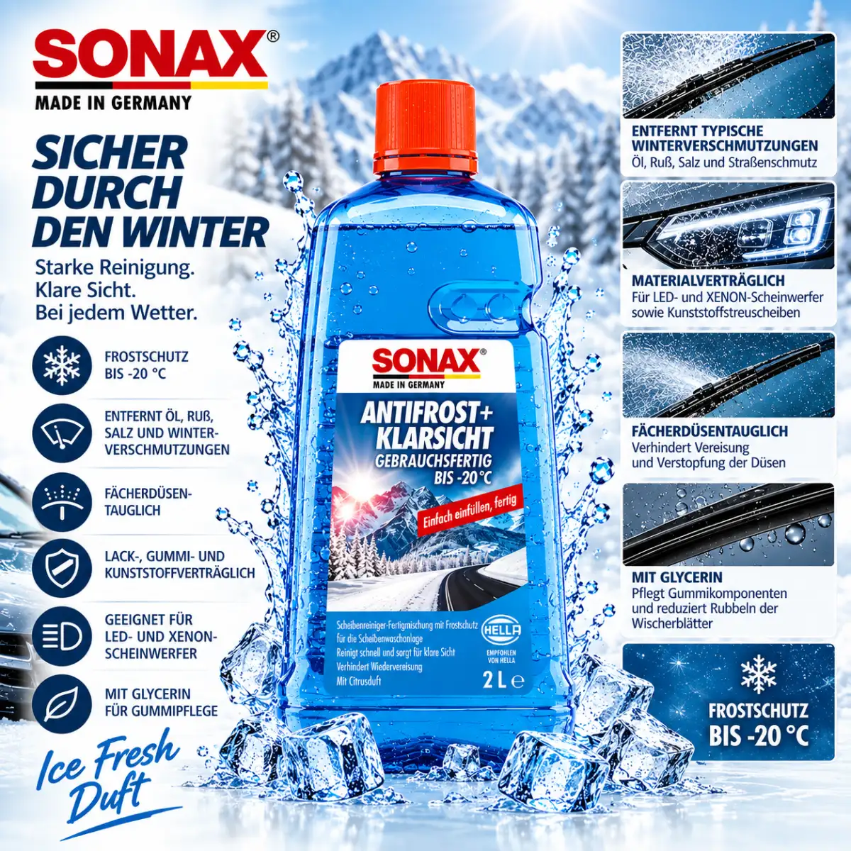 Sonax Antifrost + Klarsicht gebrauchsfertig bis -20 °C 2L