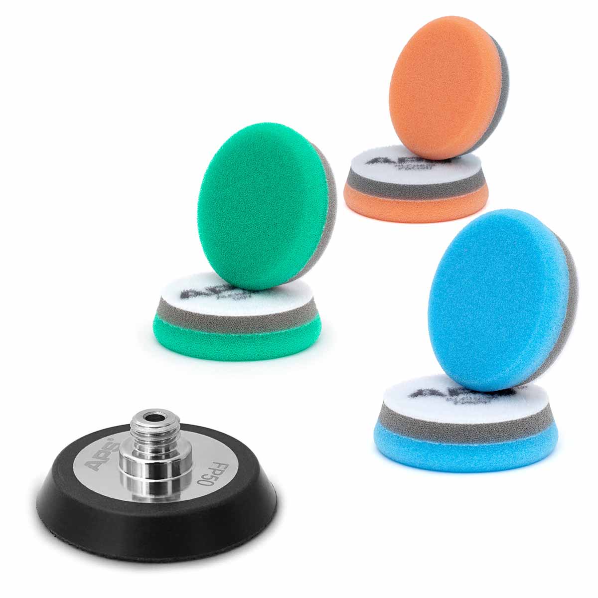 APS Pro FP50 Polierset für Flex PXE 80 – 50mm Pads Cut, Polish, Finish