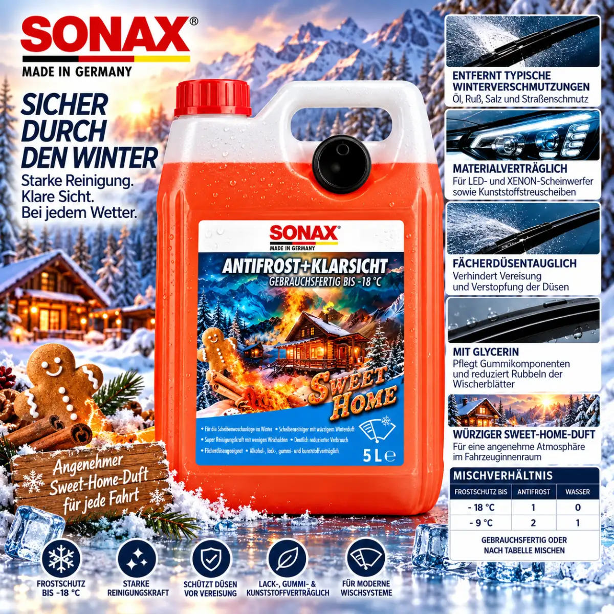 Sonax AntiFrost+KlarSicht bis -18 °C Sweet Home 5L