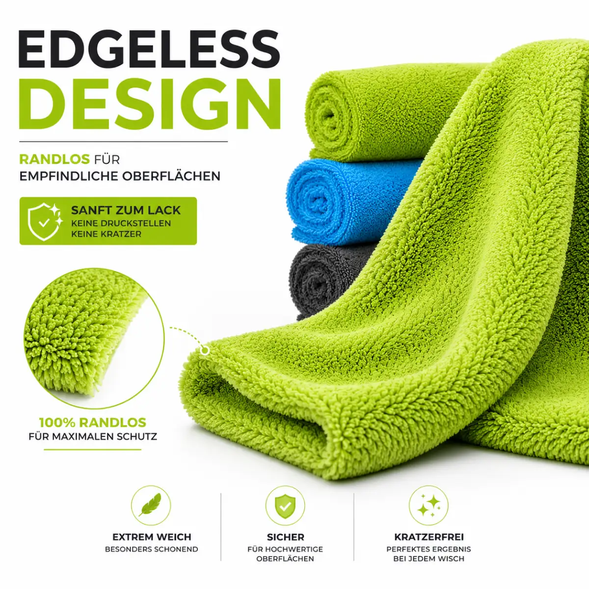 KONJUHI Plush Deluxe Mikrofasertuch 550GSM 6Stk.