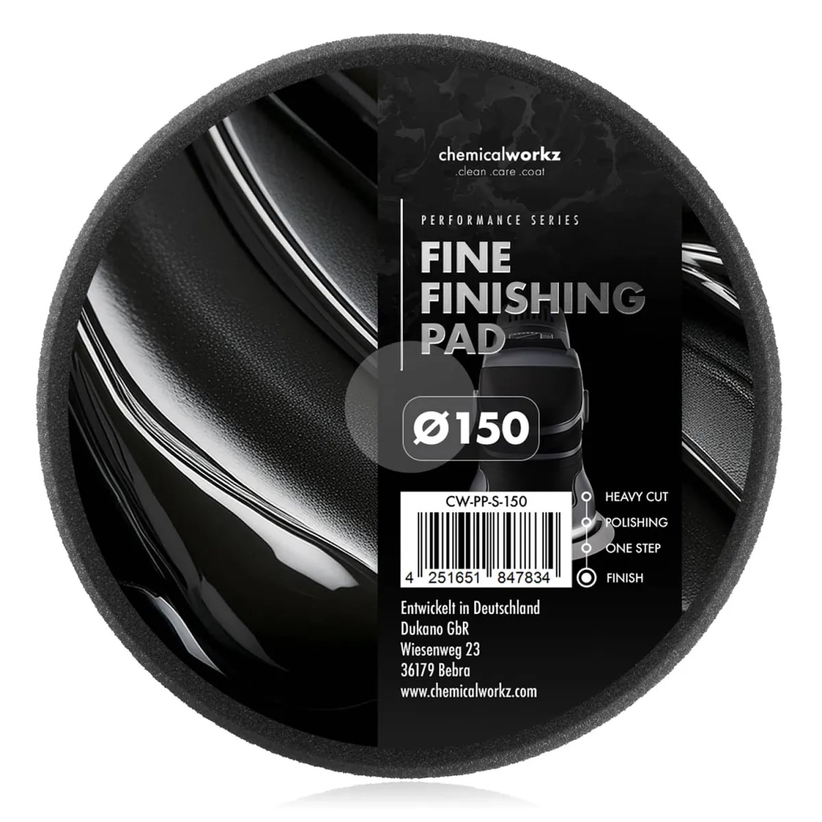 ChemicalWorkz Fine Finishing Performance Pad schwarz Ø 150mm ChemicalWorkz Fine Finishing Performance Pad schwarz Ø 150mm