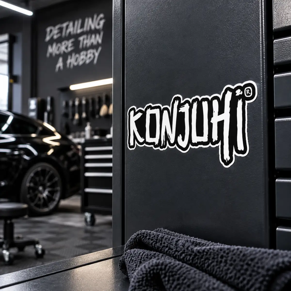 KONJUHI Black and White Sticker