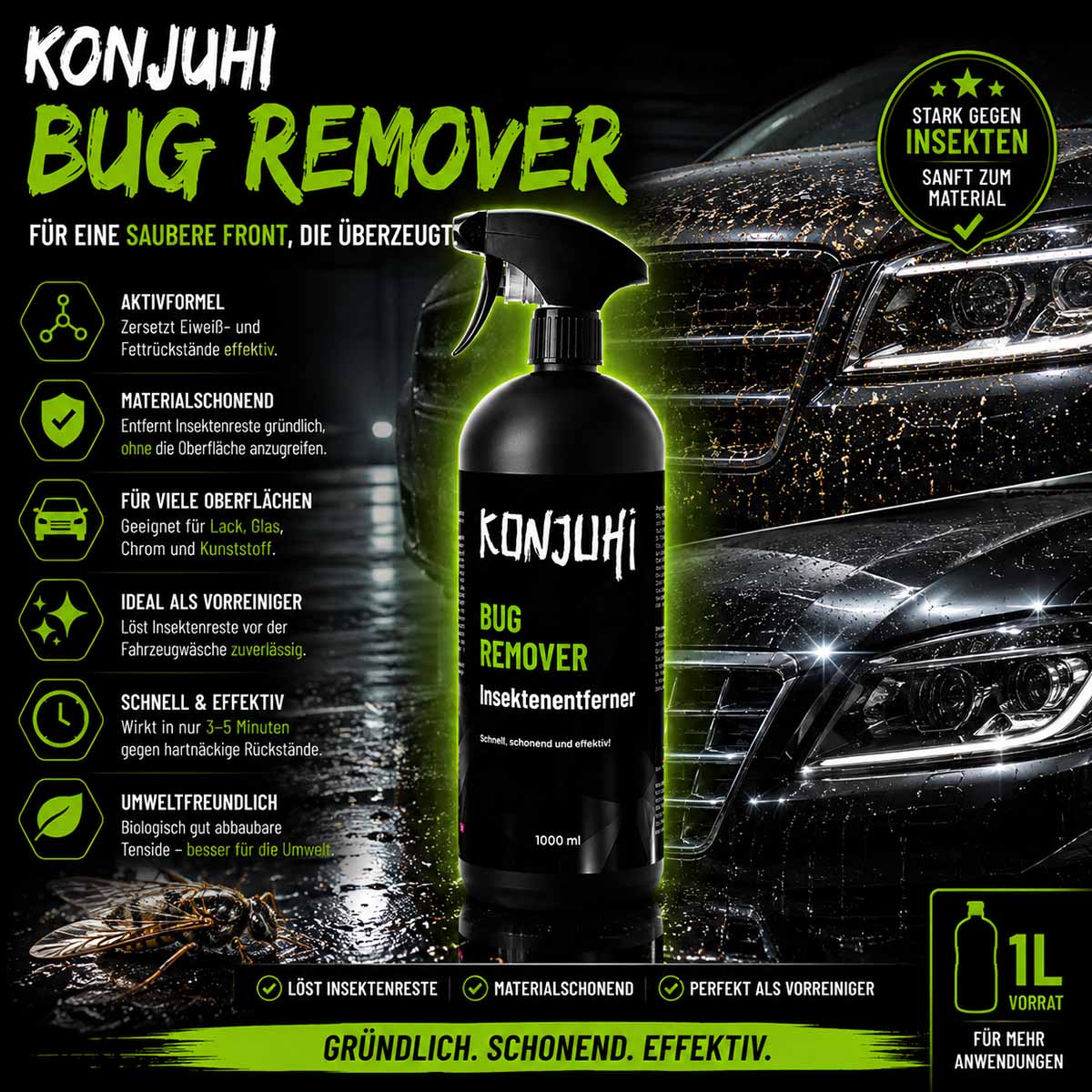 KONJUHI Bug Remover Insektenentferner 1L