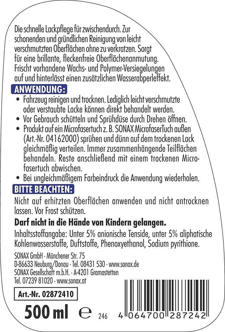 sonax-extreme-brilliantshine-detailer-sonderedition-daten Sonax Xtreme Brilliantshine Detailer Sonderedition 500ml