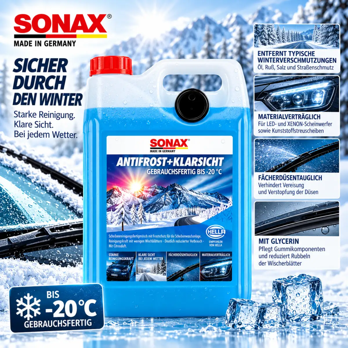 Sonax Antifrost + Klarsicht gebrauchsfertig bis -20 °C 5L