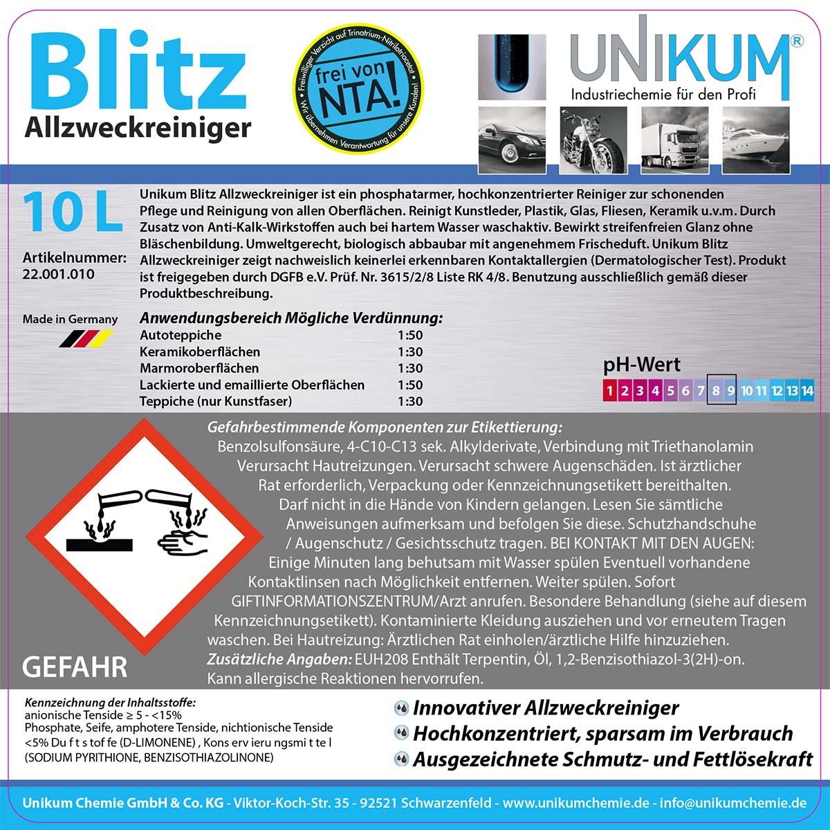 Unikum Blitz Allzweckreiniger 10L Unikum Blitz Allzweckreiniger 10L