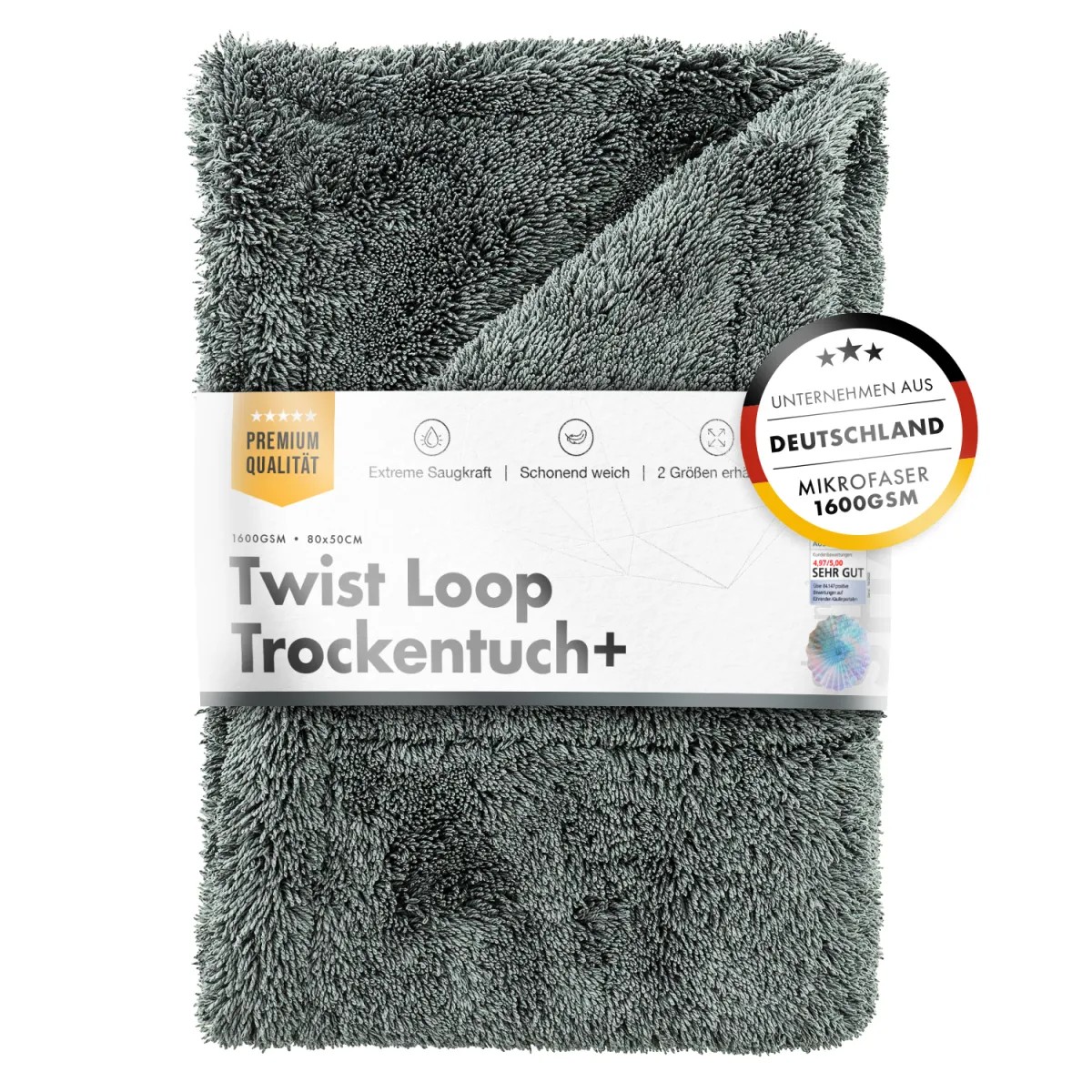 ChemicalWorkz Premium Twisted Towel 1600GSM Grau Trockentuch 50×80cm ChemicalWorkz Premium Twisted Towel 1600GSM Grau Trockentuch 50×80cm
