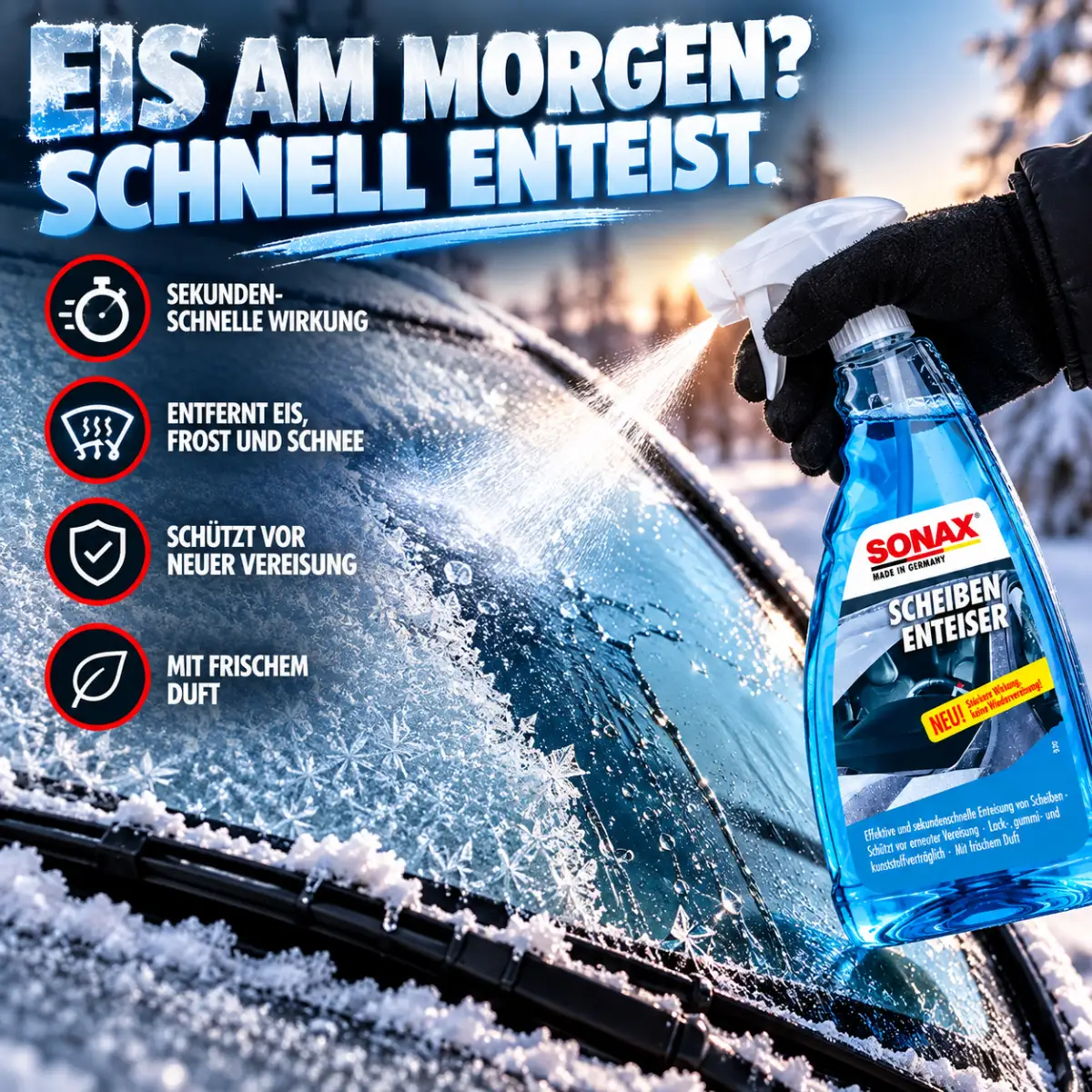 SONAX AntiFrost 5L + Scheibenenteiser & Gratis-Felgenreiniger Winterpaket