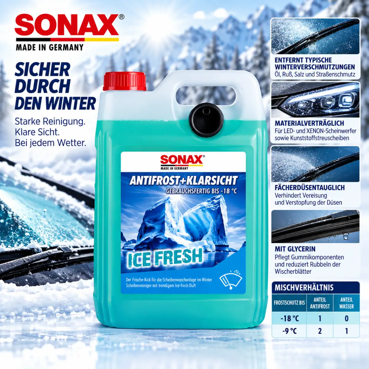 Sonax Antifrost + Klarsicht bis -18 °C Ice Fresh 5L