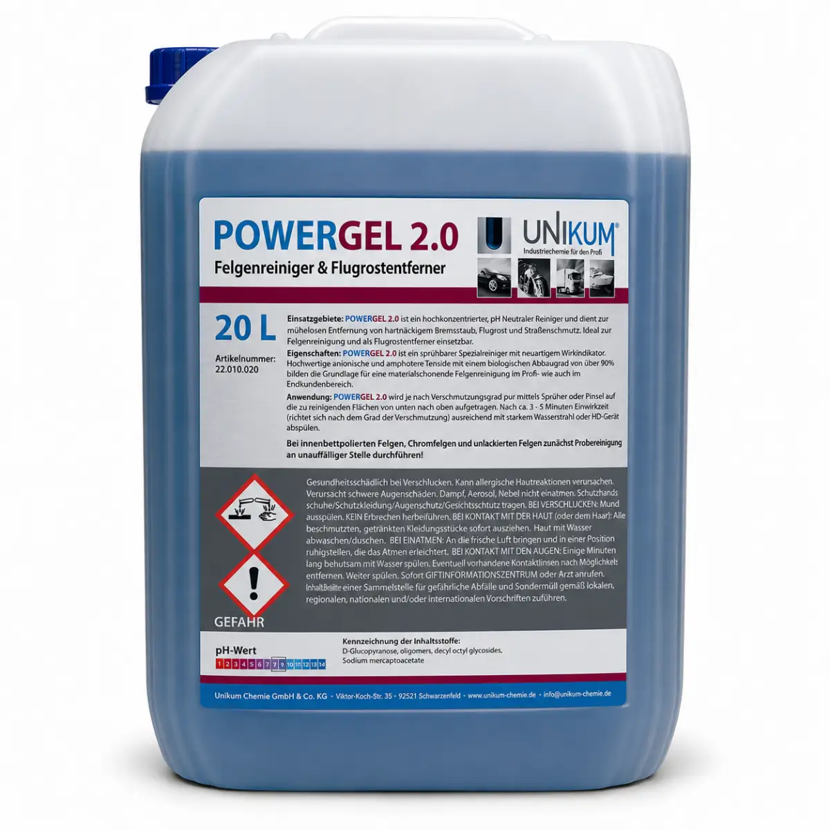 Unikum PowerGel Felgenreiniger & Flugrostentferner 20L