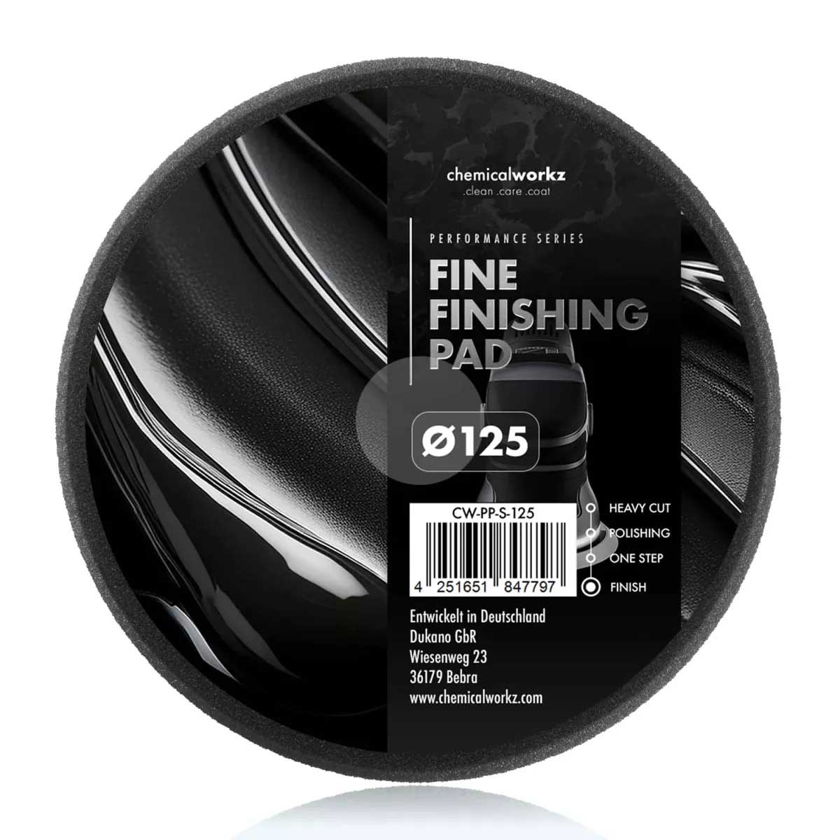 ChemicalWorkz Fine Finishing Performance Pad schwarz Ø 125mm ChemicalWorkz Fine Finishing Performance Pad schwarz Ø 125mm