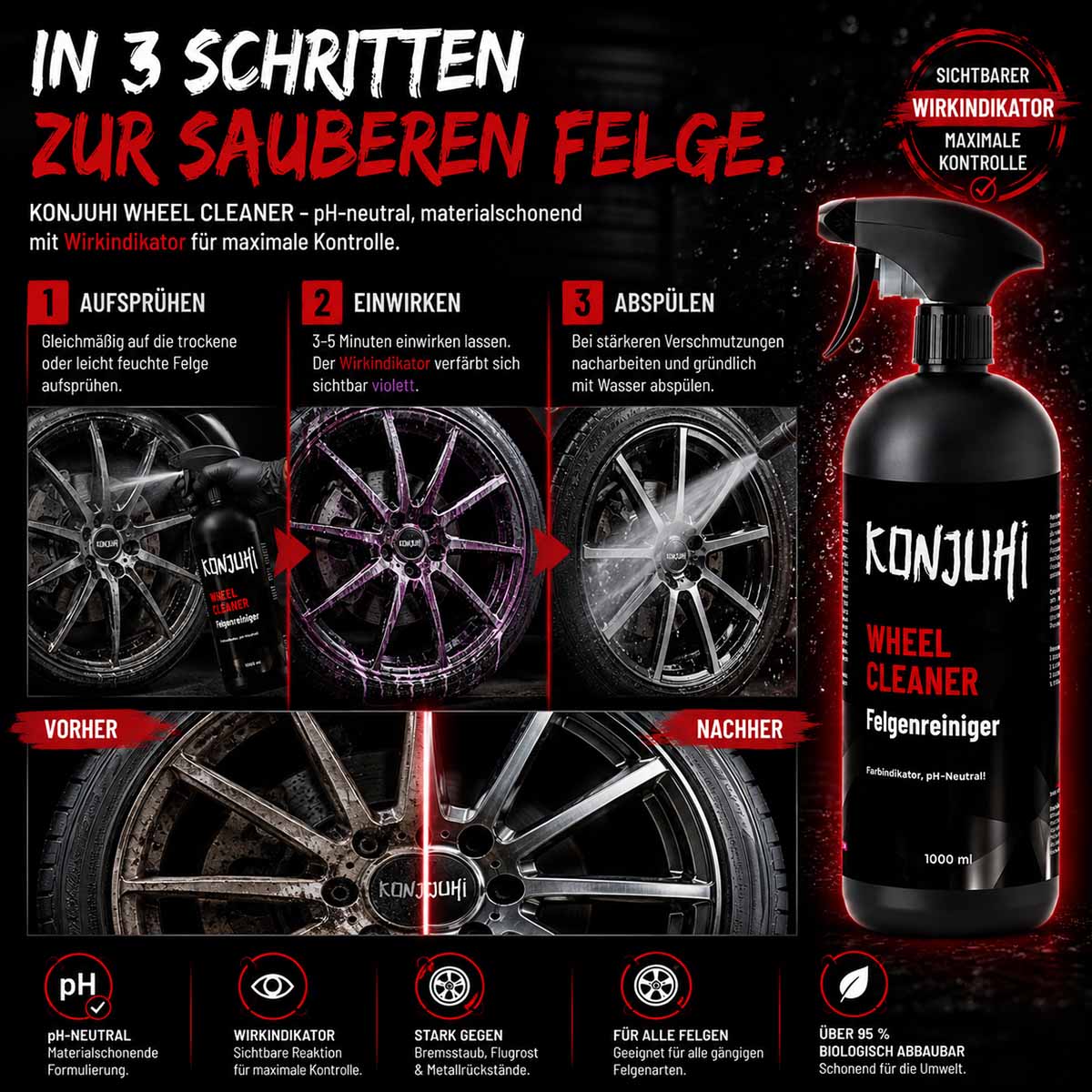 KONJUHI Wheel Cleaner Felgenreiniger 1L